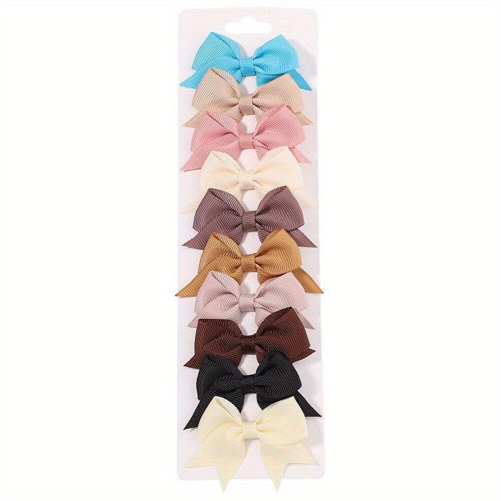10pcs Adorable Baby Girls Bow Hair Clips - Perfect For Stylish Headwear, Ideal choice for Gifts