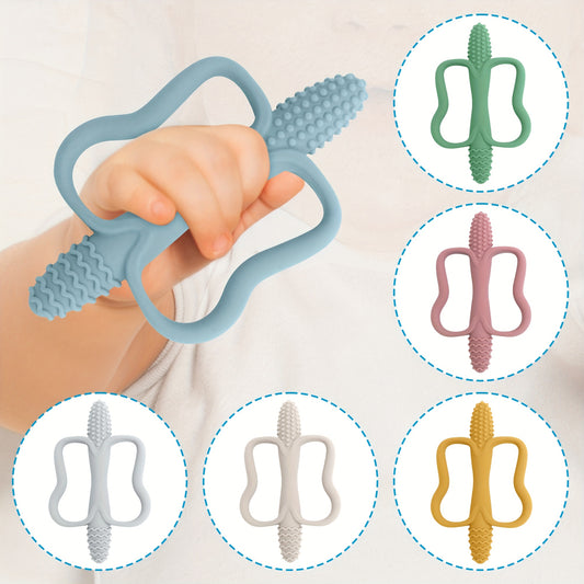 [Silicone Teether] Silicone Baby Toy Teether with Handle | Integrated Corn-Shaped Teether, Available in 6 Colors