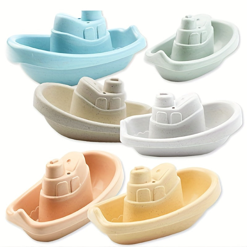 [Fun Sailing Toy] 6pcs Stacking Toy Set | Sailing Small Boats, Stacking Cups, Early Education Building Blocks, And Children's Bath And Beach Toys