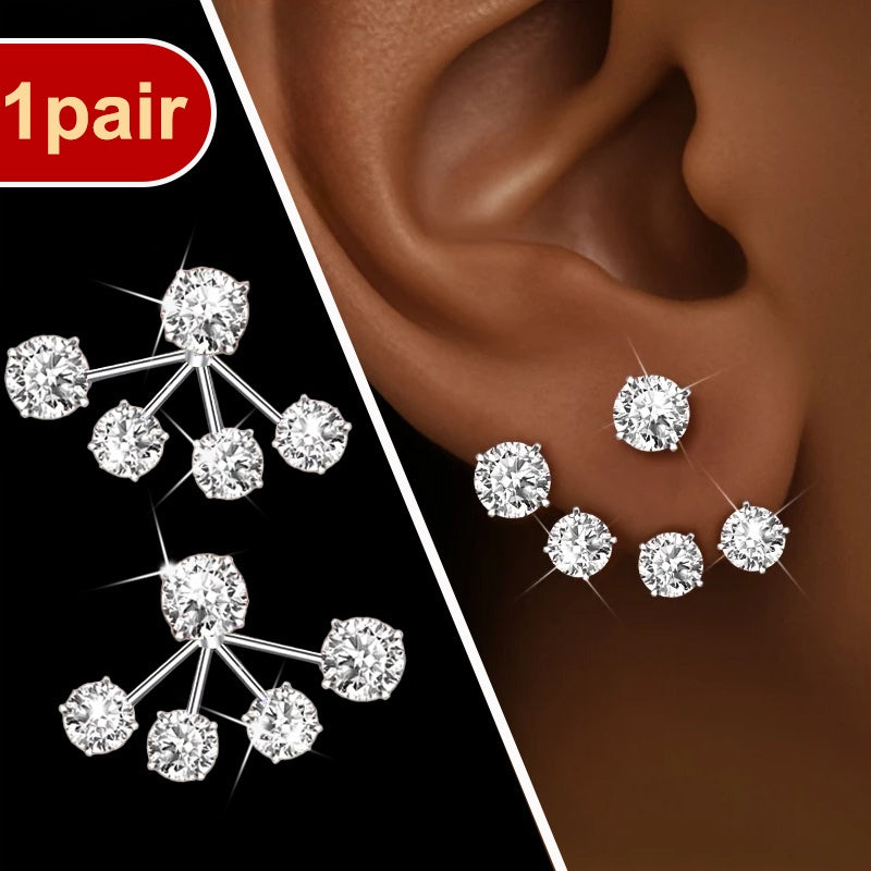 Women's Fashion Illusion Synthetic Synthetic Zirconia Earrings, Flower Bracket Earrings Unique Design, Cute and Delicate Hypoallergenic, Surprise Gift for Friends, Party Everyday Various Occasions Can Be Worn Mother's Day Gif