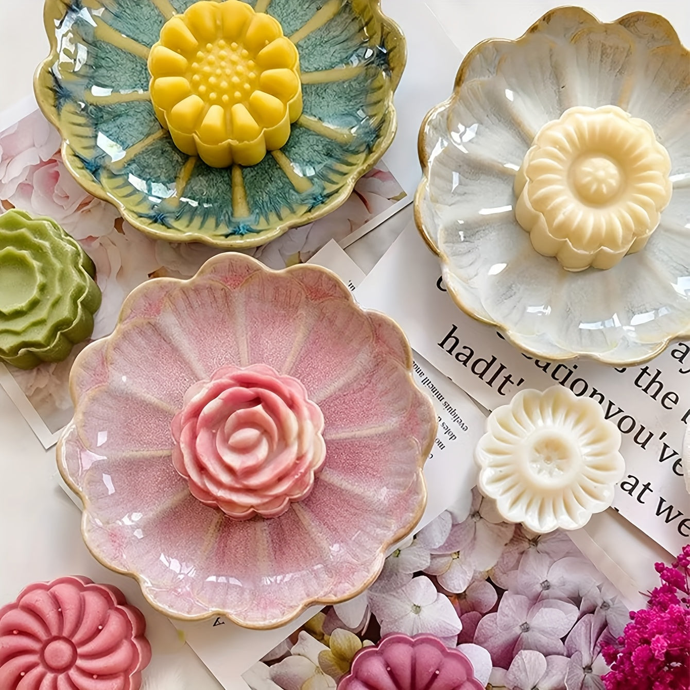 LONCHIP 6pcs Non-Stick ABS Baking Mold Set with Cake, Cookie, Flower & Rose Molds - DIY Pastry Kit for Cupcakes, Cakes, Ice, Soap Making, Easy Release & Durable for Bakers, Party Desserts, Holiday Treats