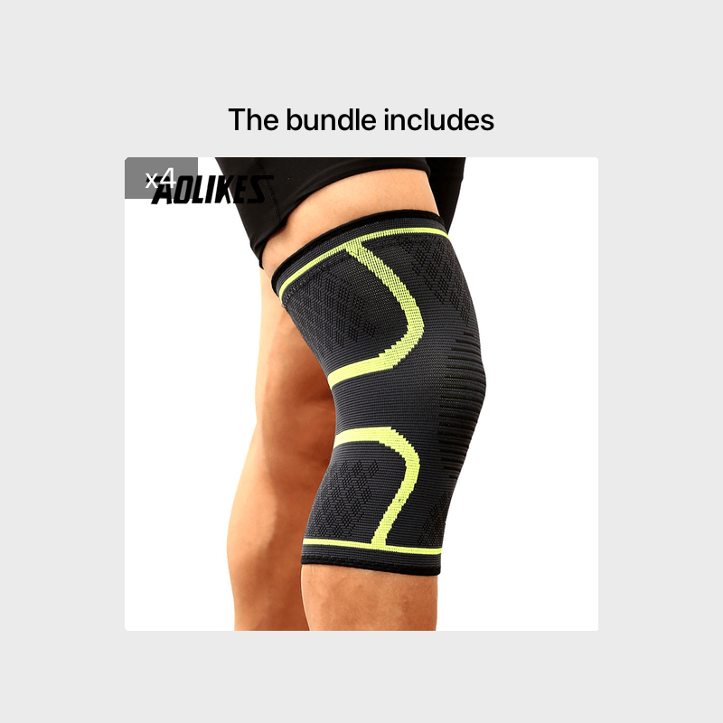1pc AOLIKES Compression Knee Pad Sleeve - Breathable, Non-Slip, Durable Polyamide & Nylon, Ideal for Running, Volleyball, Basketball, Yoga, Tennis, Football