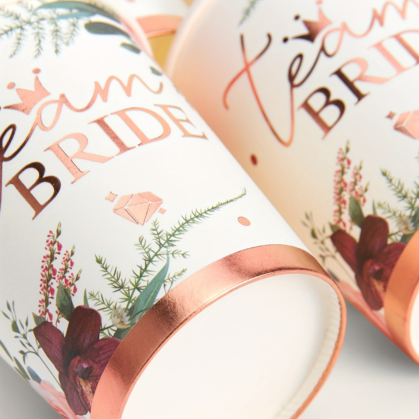 10/24pcs, 9oz Bridal Flower Paper Cups, Shower Cup Party Cup, Flower Bridal Shower Disposable Paper Cup, Rose Golden Bridal Shower Decoration Suitable for Bridal Party and Single Party