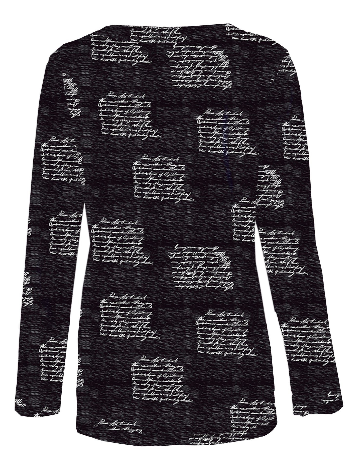 Graphic Print Zipper Polo Shirts, Casual Loose Long Sleeve Polo Shirts Tops For Spring & Summer, Women's Clothing