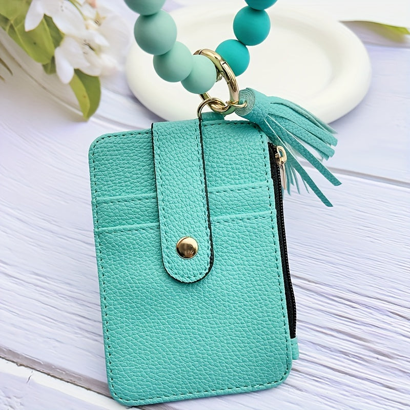 1pc Stylish Leopard Sun Flower Cow Pattern Silicone Bangle - Western Cowboy Bag Bead Keychain, Ladies Wallet Card Holder, Fashionable Key Ring with Unique Design and Colorful Pattern