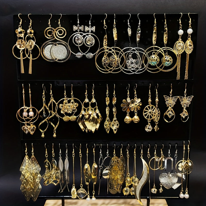10 Pairs of Fashionable And Elegant Long Hook Women'S Earrings Flower Leaf Water Drop Design Luxury Drop Earrings Party Jewelry Set