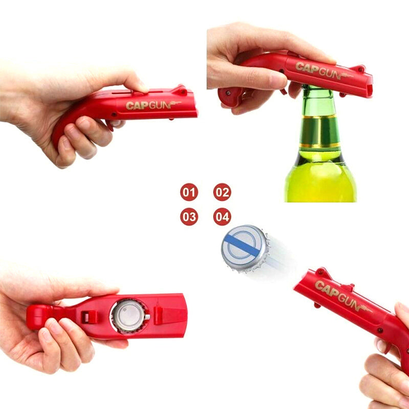 1pc Portable Bottle Cap Gun Beer Bottle Opener