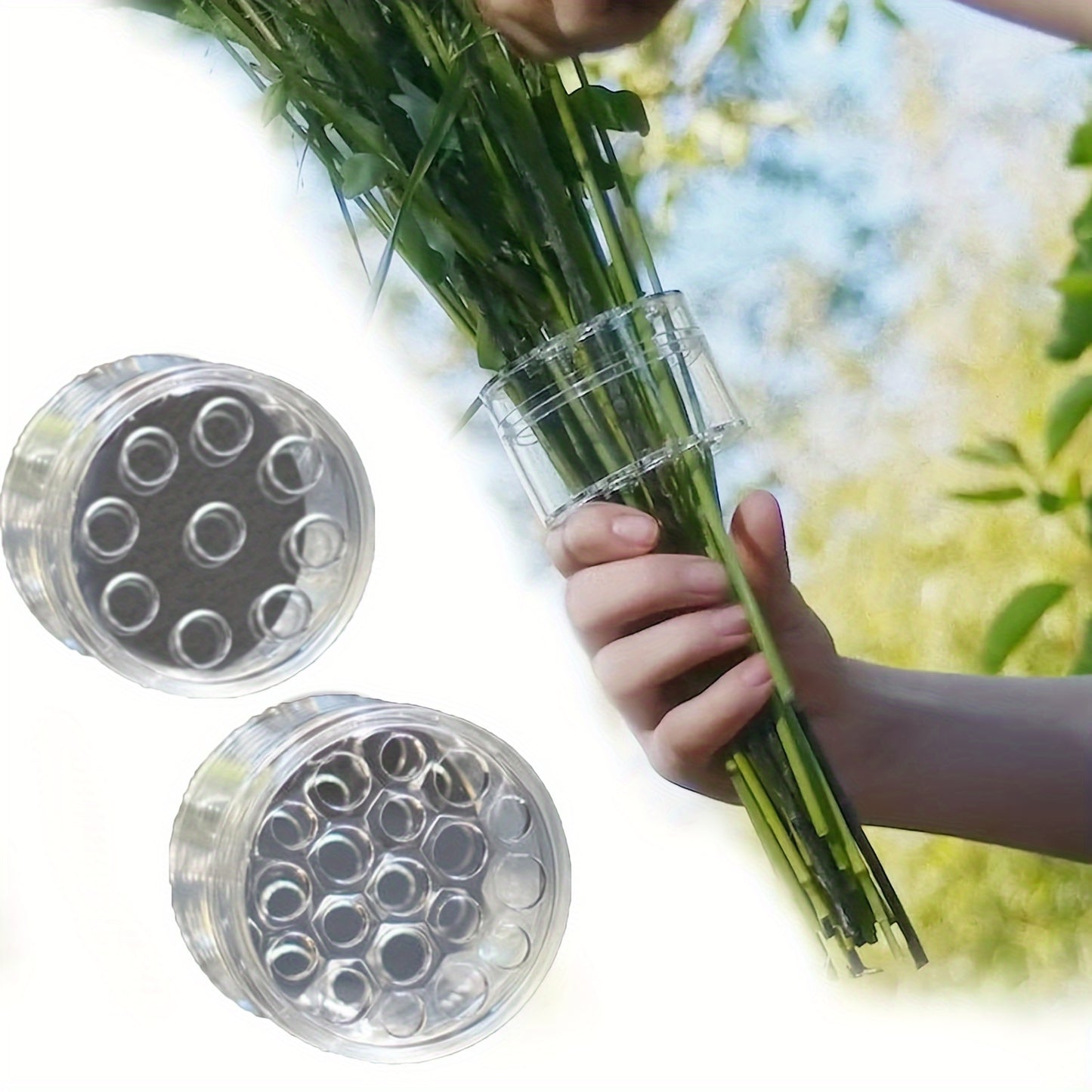 2pcs (L+S) Transparent Flower Arranger Spiral Ikebana Stem Holde Spiral Flower Arrangement Stem Holder