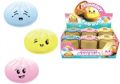 Coloured Squish Bao Bun In Dumpling Case 8.5cm