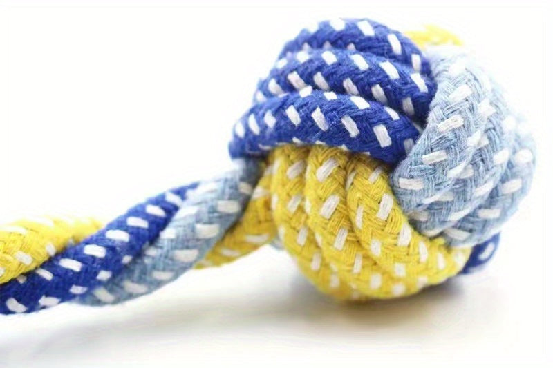 Durable Braided Barbell Pet Grinding Teeth Toy - Perfect for Small and Medium Dogs!