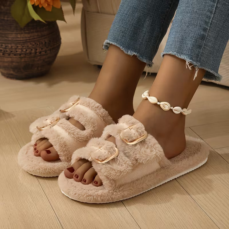 Loose Indoor Open-Toe Slippers Adjustable Design Slippers