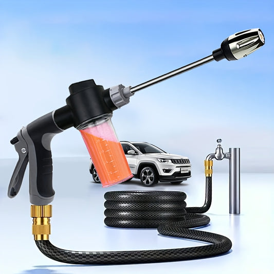 1pc High Pressure Car Washing Water Gun RV Cleaning Tool Plastic Gun Body Long Rod Nozzle Garden Hose Nozzle Garden Flower Shower Multi-Function Watering Tool Powerful Car Brush Artifact Cleaning Tool