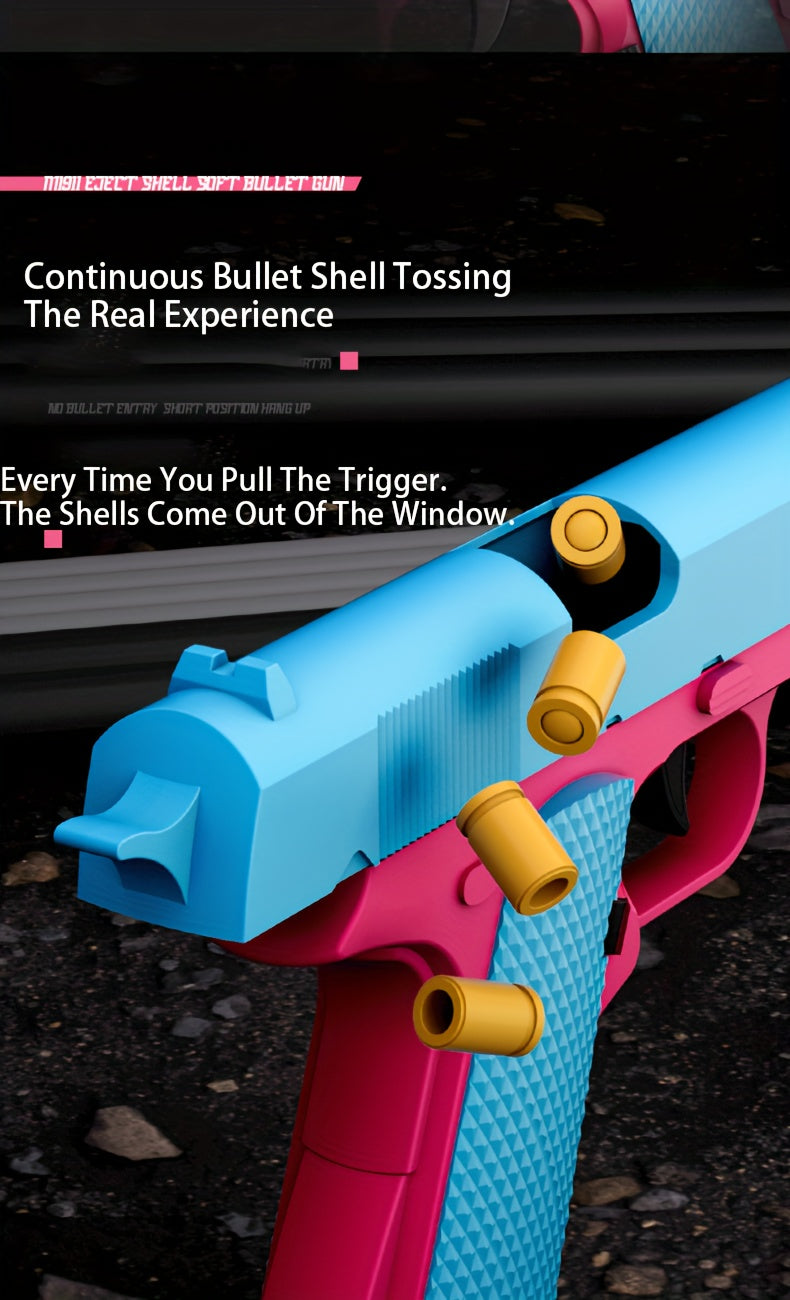 New Style Toy Gun Soft Clip Pistol [Upgradeable Continuous Shot] Short Bit Suspension Mode Clip And Pull Back Action, Toy Foam Blaster, Educational Toys Models Halloween Christmas Gift