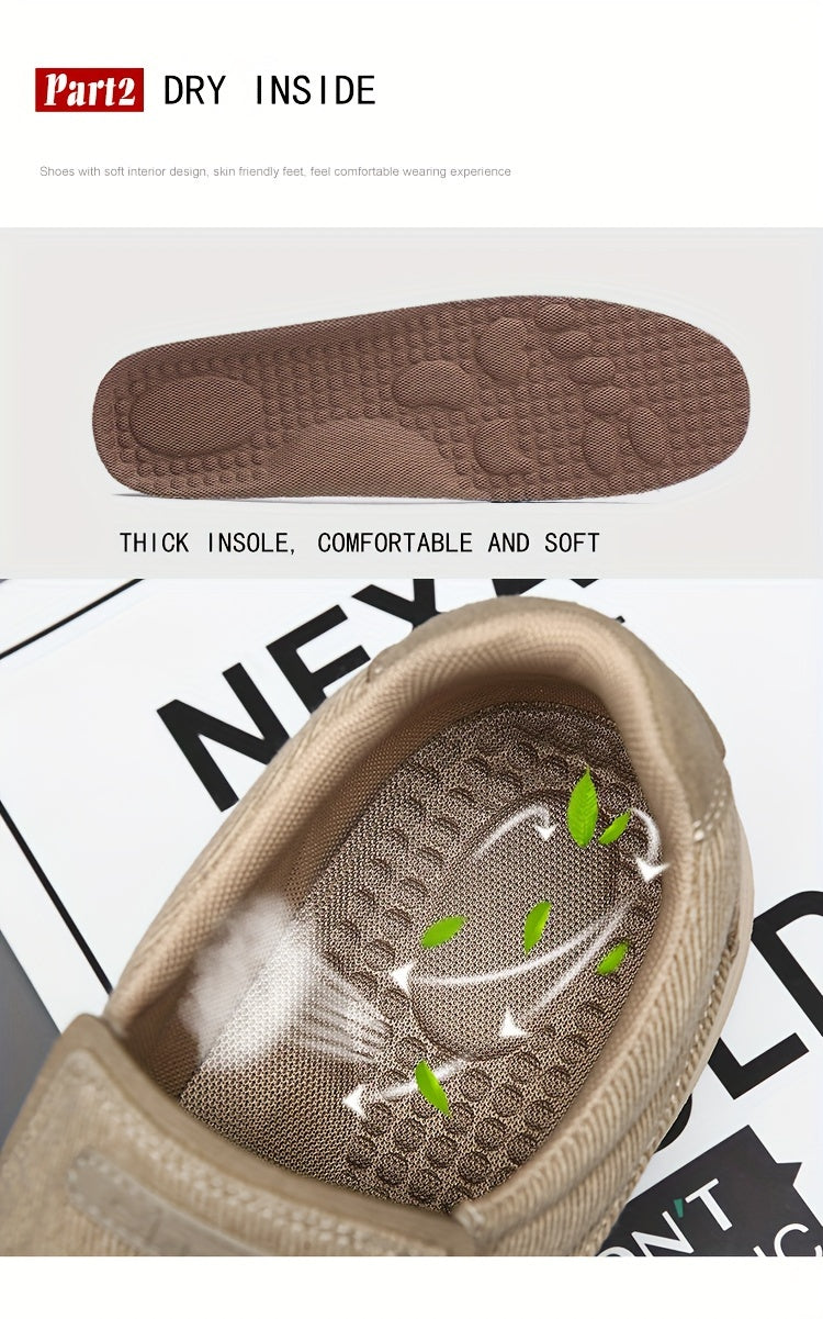 Men's Canvas Breathable Slip On Loafer Shoes Comfortable Walking Sneakers