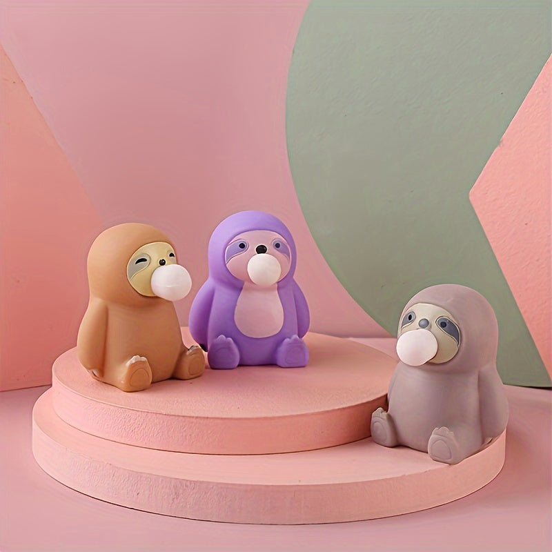 Use This Cute Sloth Stress Relief Toy, Sloth Toy With Soft Rubber Compression For Instant Stress Relief And Fun Bubble Action