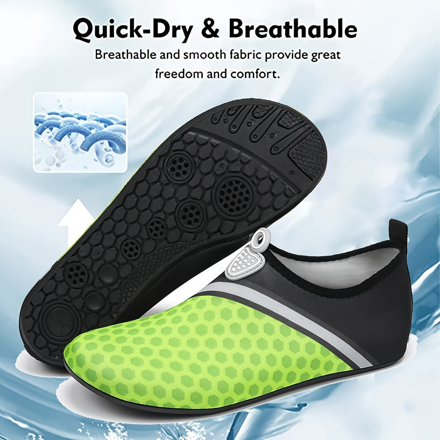 Men's Barefoot Aqua Shoes, Quick Dry Lightweight Non Slip Water Shoes For Summer Beach Creek Hiking Surfing Swimming Boating