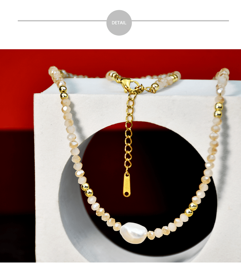 Natural Freshwater Pearl Beaded Necklace Boho Style Adjustable Neck Chain Everyday Jewelry Gift