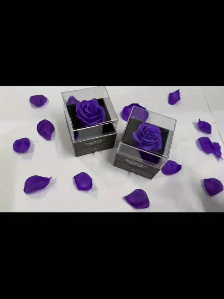 Rose soap flower gift box, heart-shaped love rose necklace, earring combination set, Women's jewelry for mothers, wives, lovers, daughters, best friends, holiday gifts, Valentine's Day, anniversaries, Mother's Day, weddings,