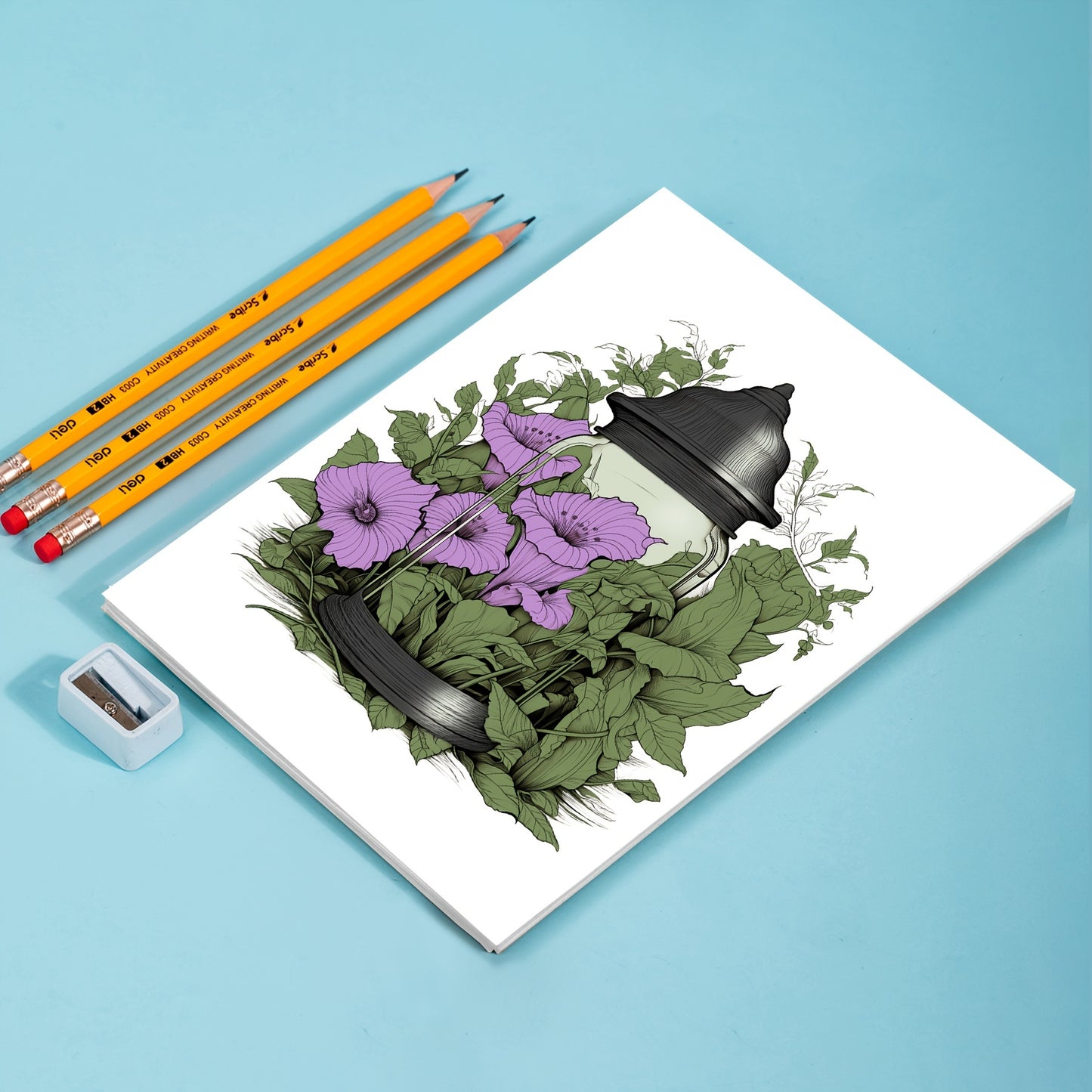 1pc 32 Pictures A4 Flower World Coloring Book, Wonderful Various Flowers Patterns To Help Reduce Stress And Calming, Excellent Gift For Birthday, Party, Halloween, Thanksgiving, Christmas, Mother's Day And Valentine's Day, Or