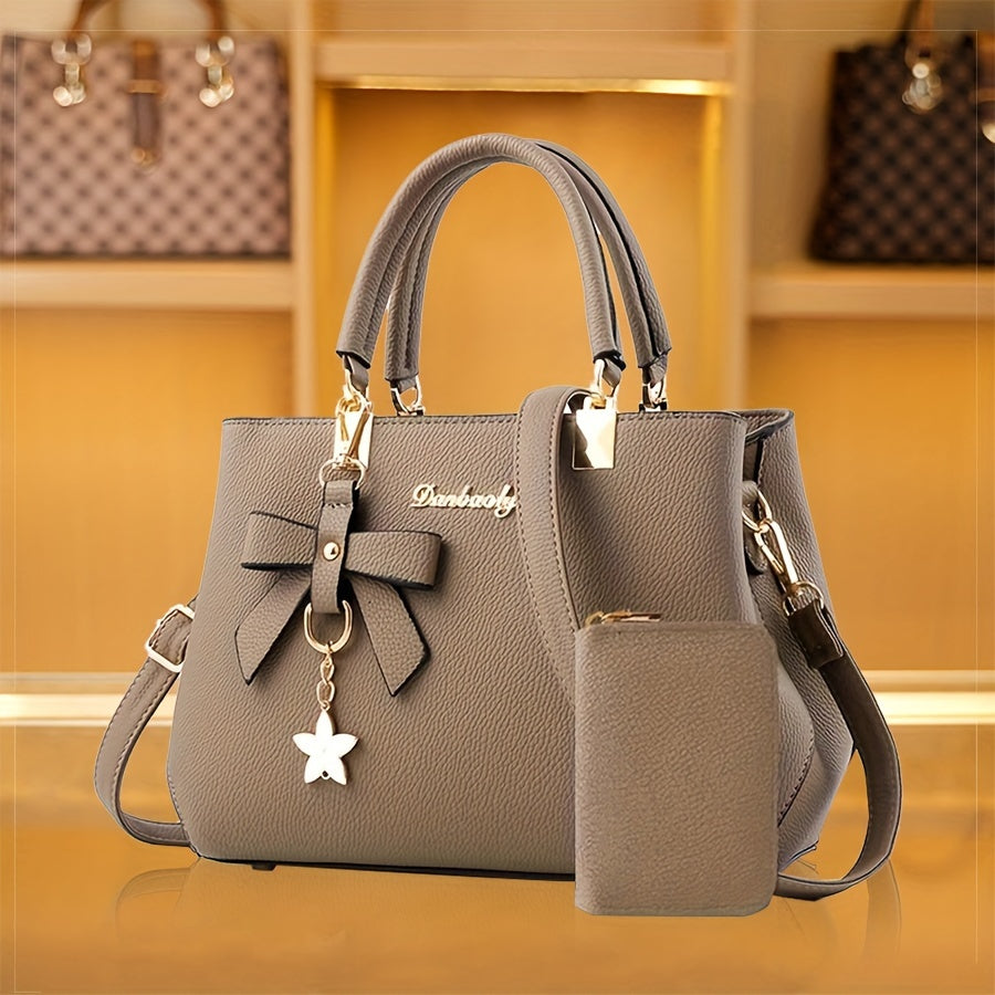Fashionable Women'S Handbag | Trendy Crossbody Design with Coin Purse, Elegant Style, Adjustable Strap, Zipper Closure, Solid Color