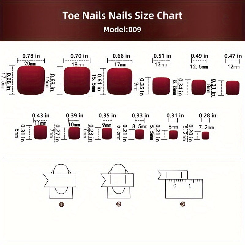 24pcs Toe Press On Nails Pink French Style Flower Pattern Fake Nails Glossy Artificial Toenail Manicure False Nails