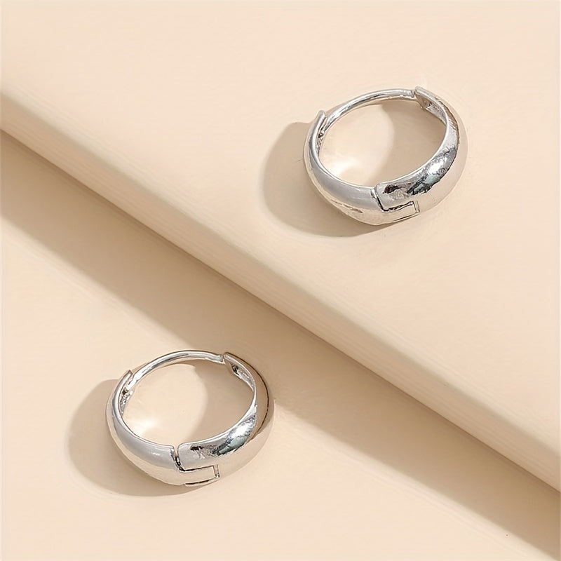 Minimalist Luxury Golden Hoop Earrings Copper 14K Gold Plated Jewelry Female Daily Wear Accessories
