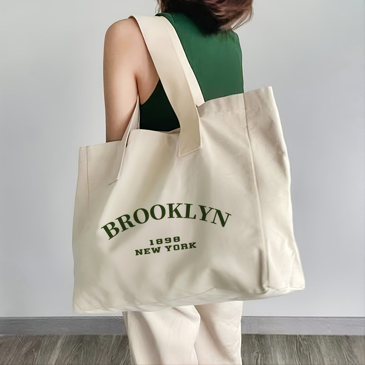 Women's Large Capacity Letter Print Tote Bag