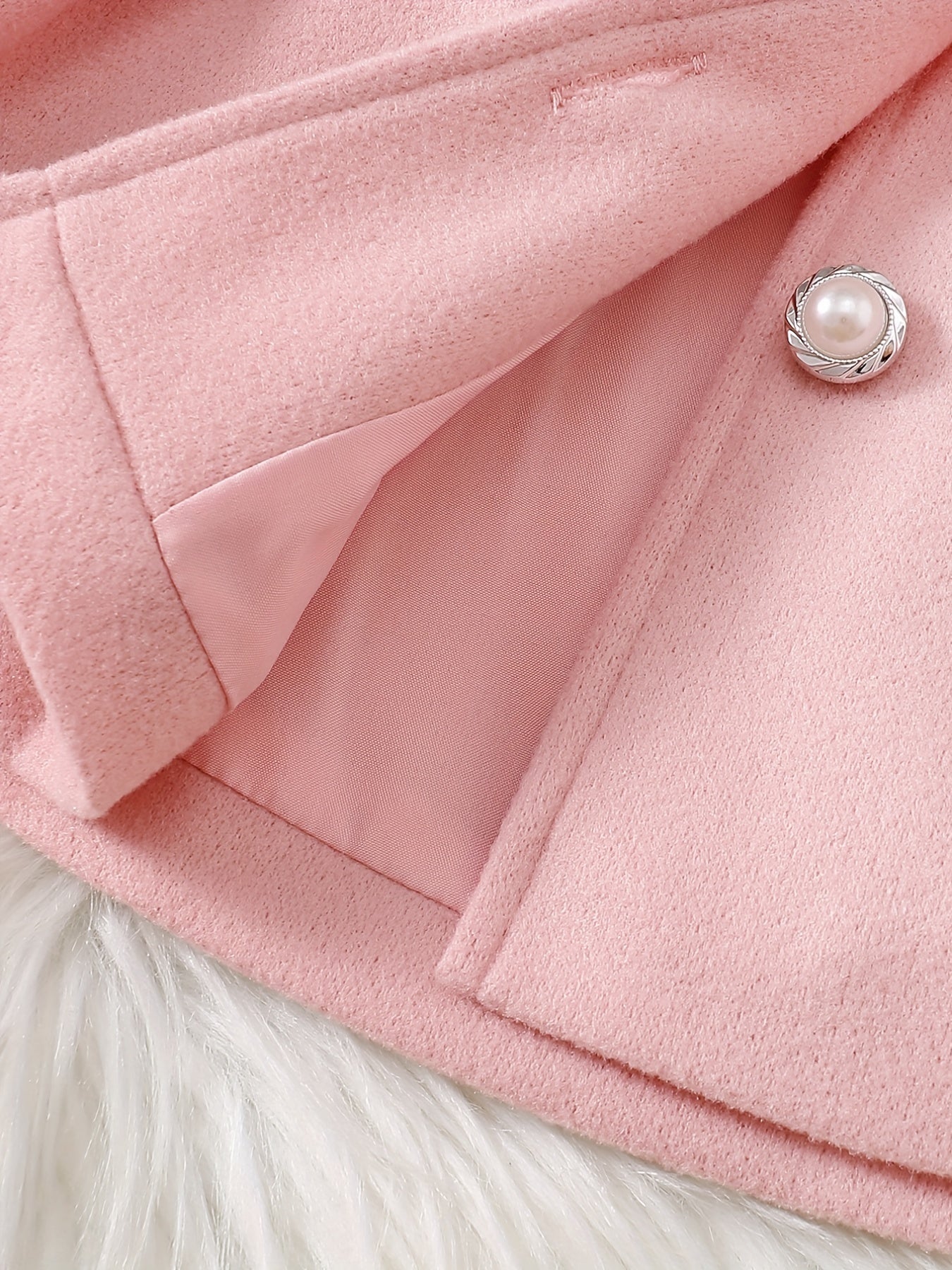 Fashionable And Versatile Coat for Baby Girls in Autumn And Winter, a Perfect Mother'S Day Gift. Adorable Plush Coat with a Bow And Collar, Designed for a Sweet Princess Look. Soft And Comfortable Outerwear to Keep Baby Warm
