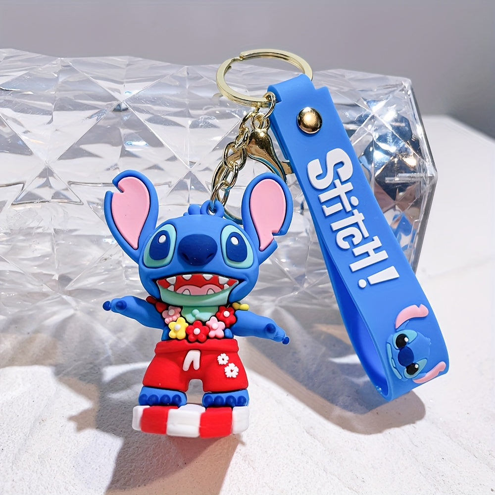 Minnie & Lilo & Stitch Cartoon Anime Keychain - Durable Keyring for Unisex, Fashionable Character Charm Perfect for Backpacks