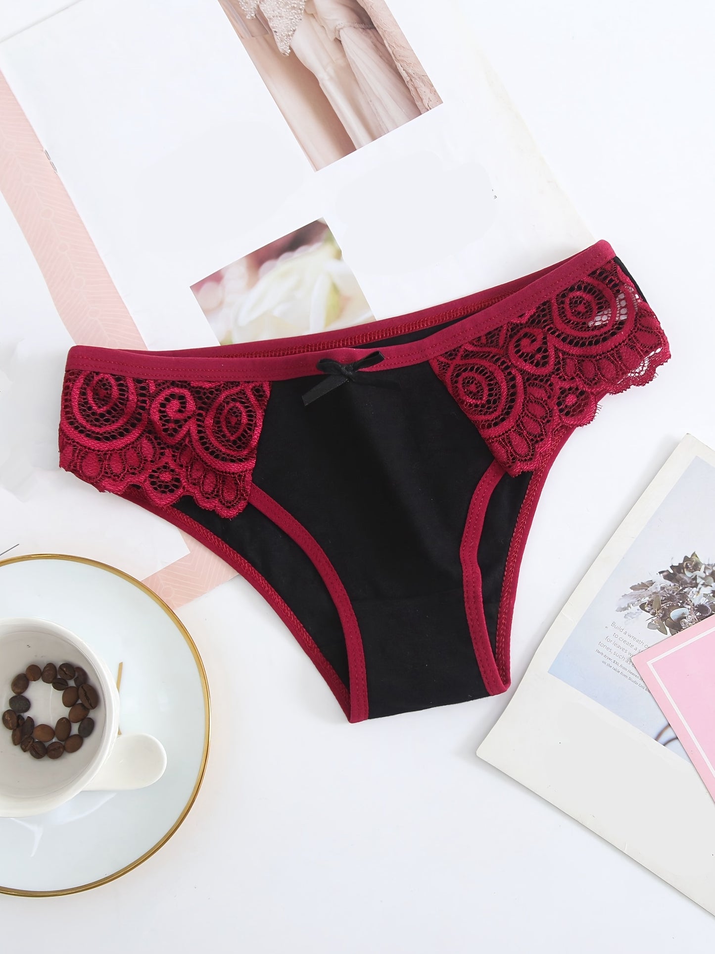 6pcs Contrast Lace Sexy Women's Panties