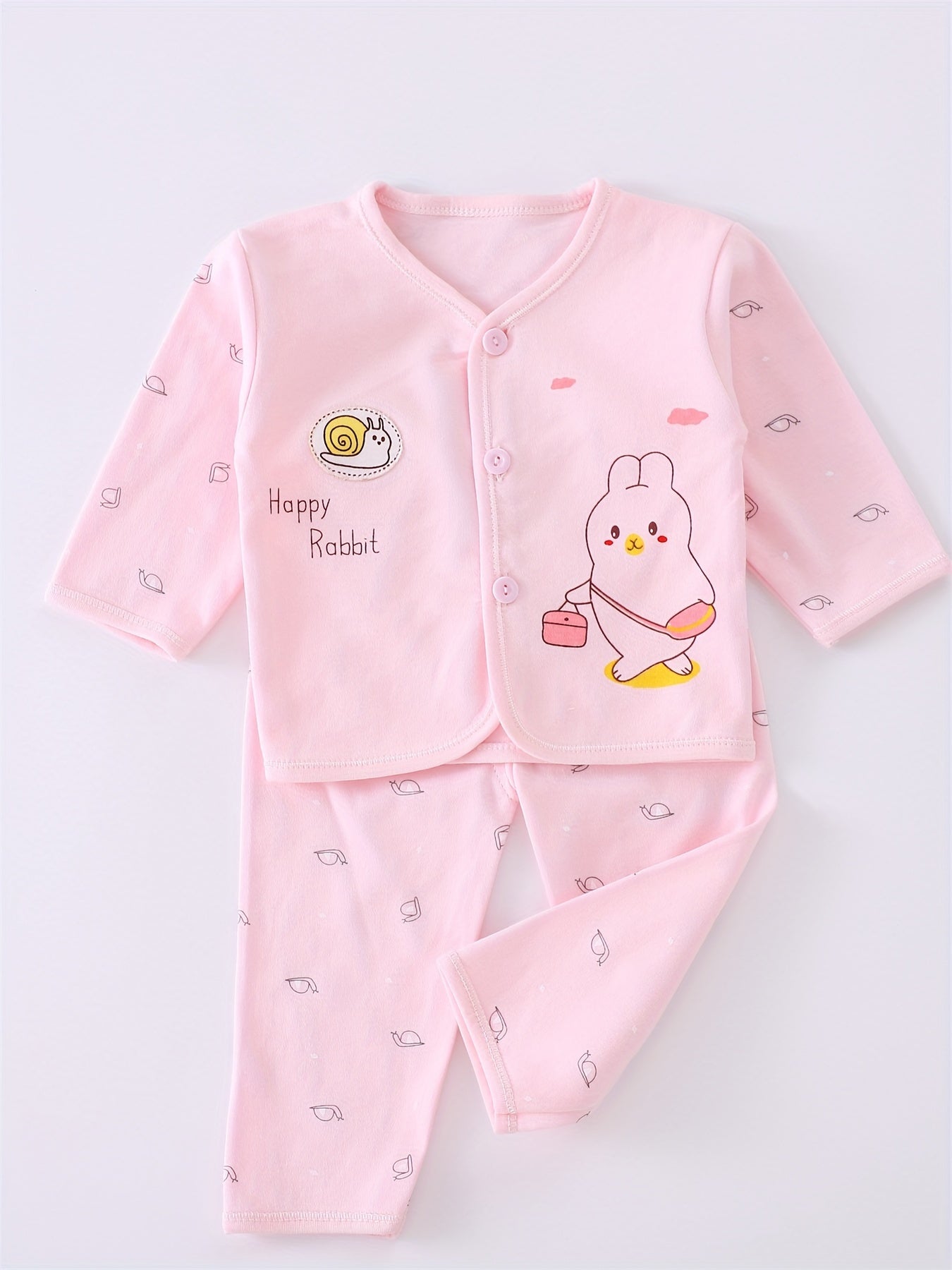 7pcs Newborn Outfits Gifts, Cute Graphic Baby Boys Girls Cotton Comfy Clothes Set - Footed Pants Cardigan Top Trousers Hat Bib Set Outdoor Clothes Outdoor Clothes