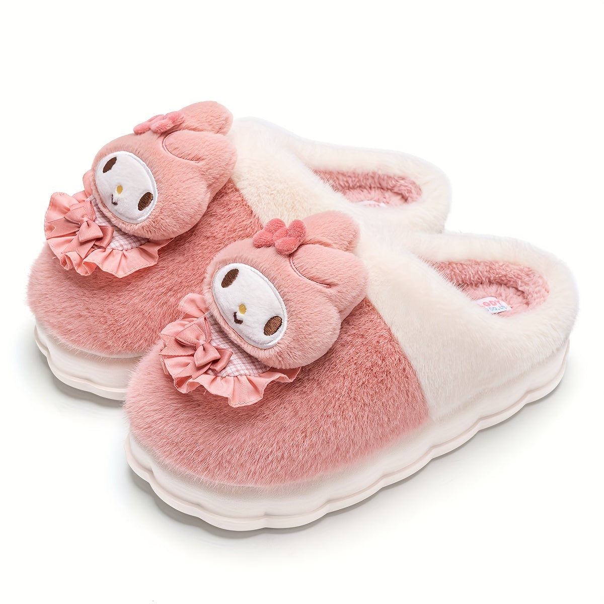 Sanrio Official Licensed  & Pochacco Women's Plush Slippers - Cute Anime Character House Shoes with Fuzzy Lining, Soft Fabric Upper & Sole, Winter Warmth for Indoor/ Use, Cozy Casual Footwear for Home & Daily Wear (/Purple/Br