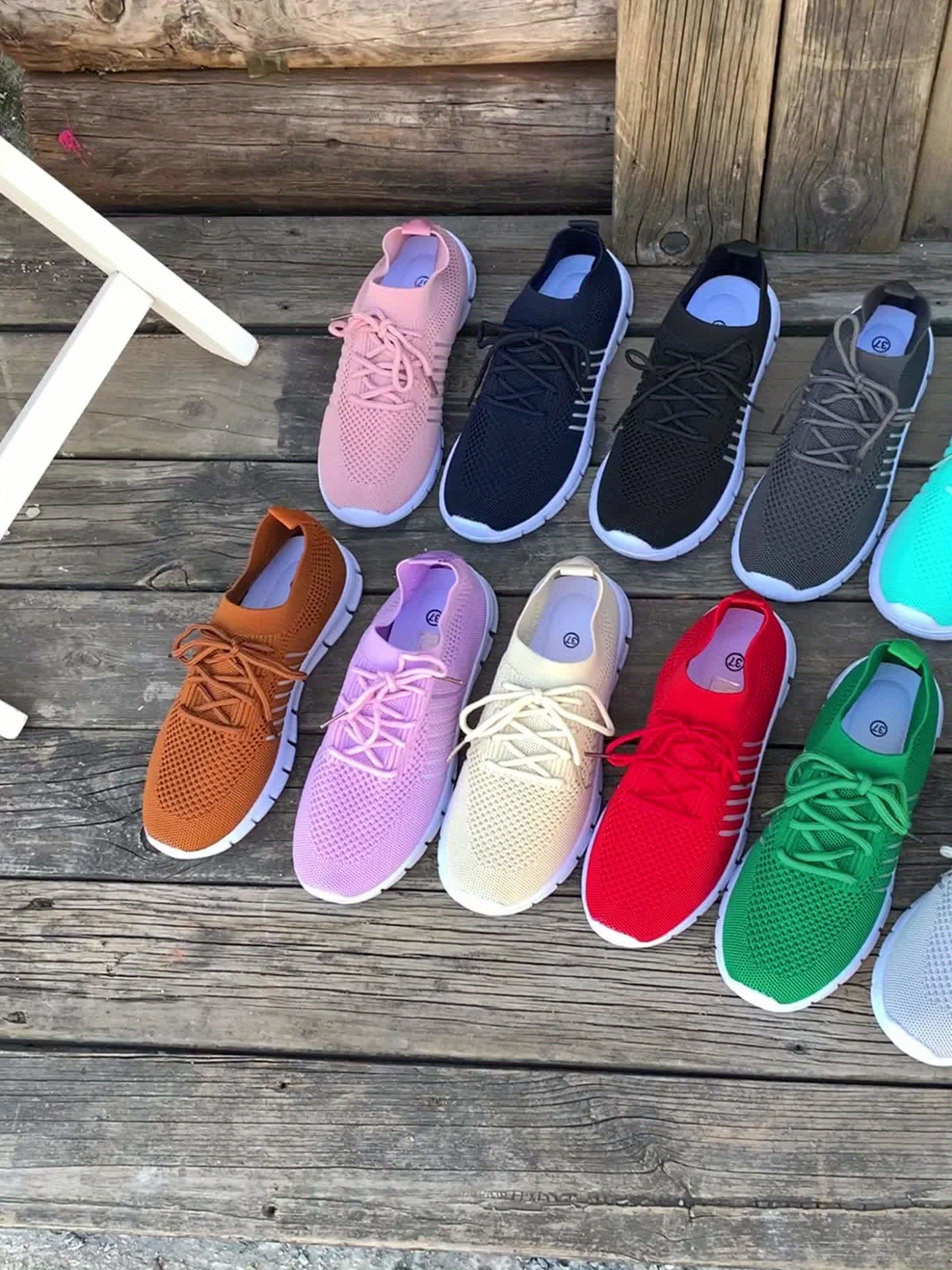 Flying Weave Casual Sneakers, Women Shoes