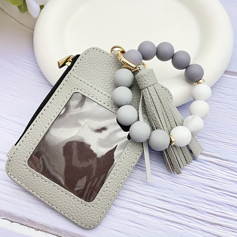 1pc Stylish Leopard Sun Flower Cow Pattern Silicone Bangle - Western Cowboy Bag Bead Keychain, Ladies Wallet Card Holder, Fashionable Key Ring with Unique Design and Colorful Pattern