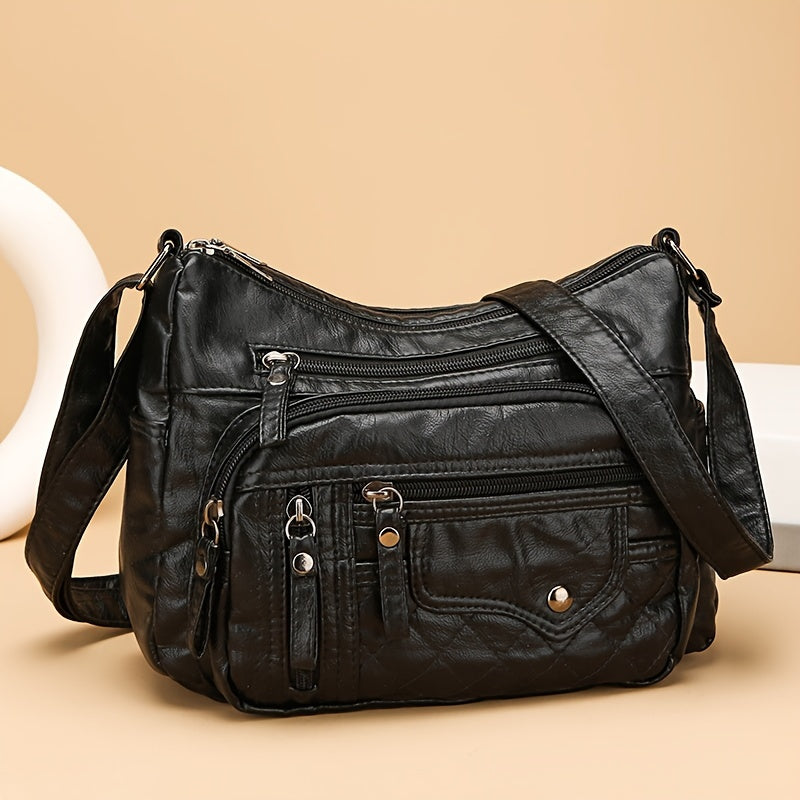 8108 Large Capacity Soft Bag Single Shoulder Crossbody Bag Flower Shape Random, Shoulder Strap Direction Random, Pull Head Direction Random