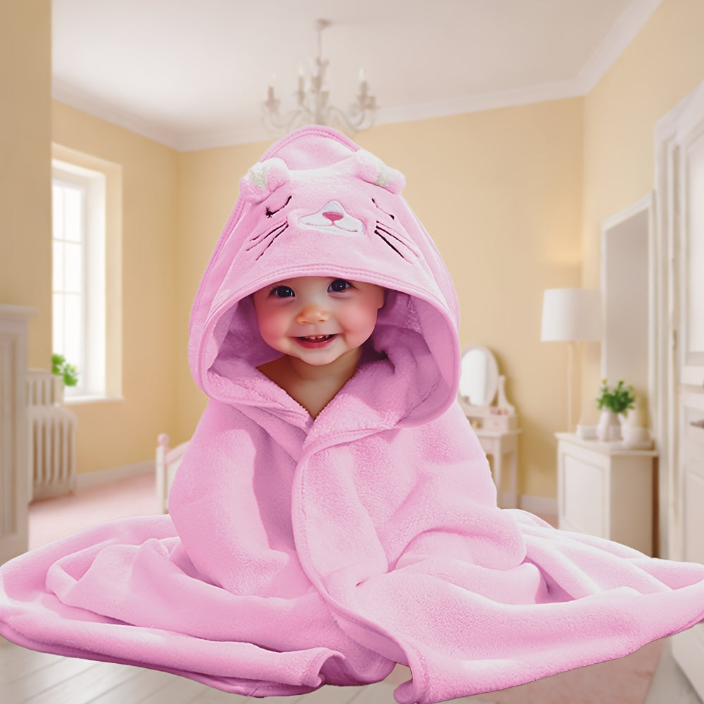 Baby Bath Towel, Swim and Beach Use, Cute Kids' Sandbag Single, Quick-Dry Coral Fleece Bath Towel, All-Season Use, Bath Towel for Kids