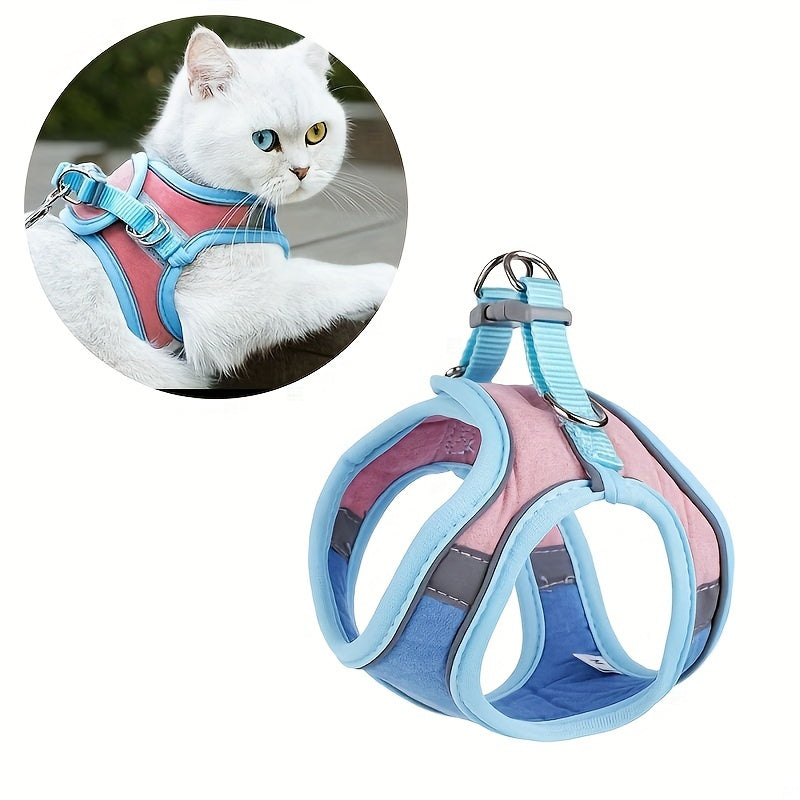 Escape-Proof Cat Harness Vest: Adjustable, Anti-Leak Walking Leash For Your Furry Friend!