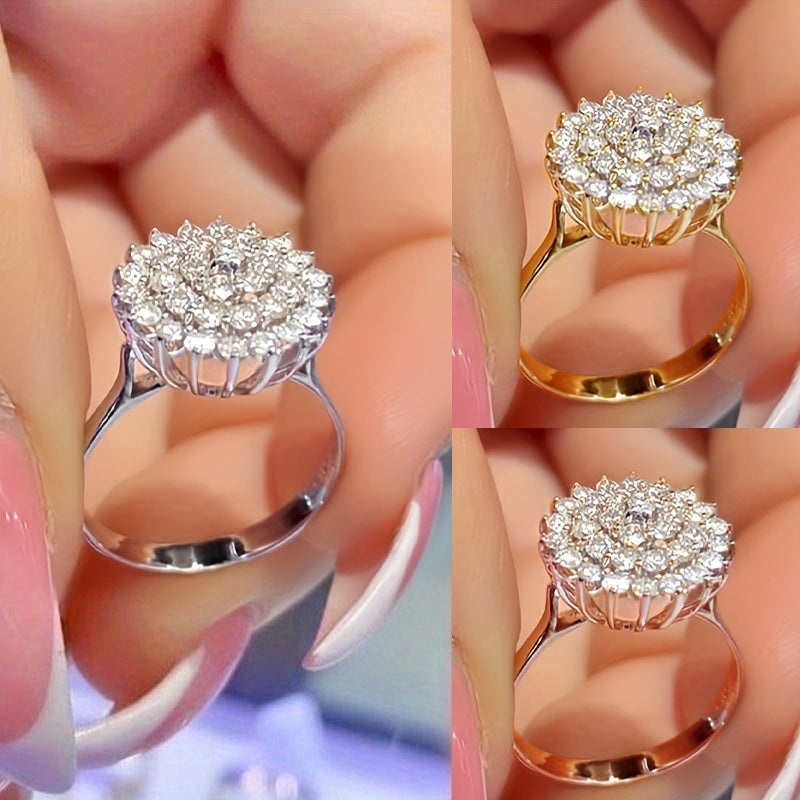 Stylish Lotus Seed Shape zirconia Flower Ring Romantic Wedding Fine Jewelry Anniversary Gift