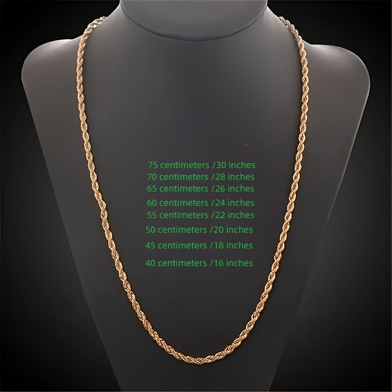Golden Twist Rope Necklace For Men & Women
