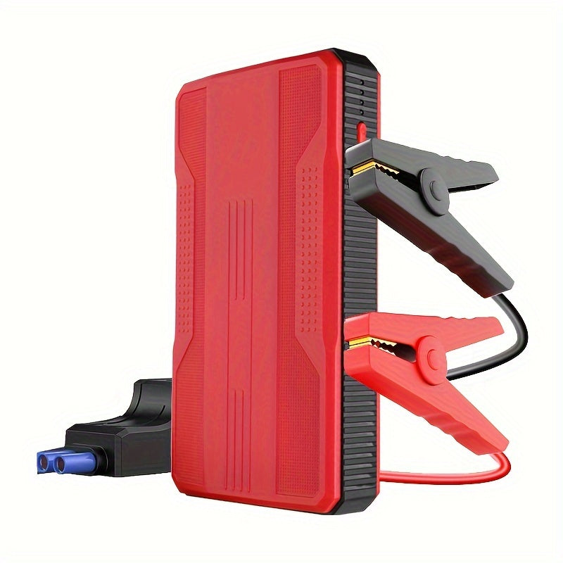 1pc Compact 26.64Wh Emergency Car Jump Starter Power Bank - Safe, Dual-Color, 12V Booster for Petrol & Diesel Vehicles, Portable, Rechargeable, Multi-Functional, LED Flashlight, USB Charging, and Travel-Friendly
