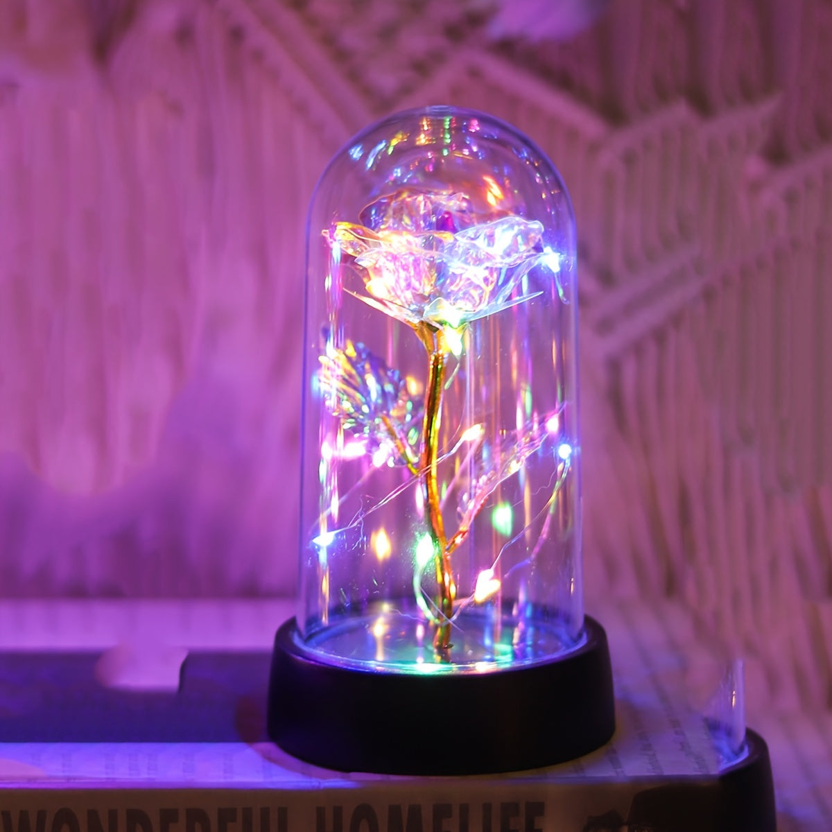 One Piece of Contemporary LED Rose Flower Night Lamp Featuring a Plastic Cover, Powered by Batteries, Ideal for Tabletop Decoration in Bedrooms And Homes. This Rose Lamp Is Perfect for Occasions Like Valentine'S Day, Mother'S