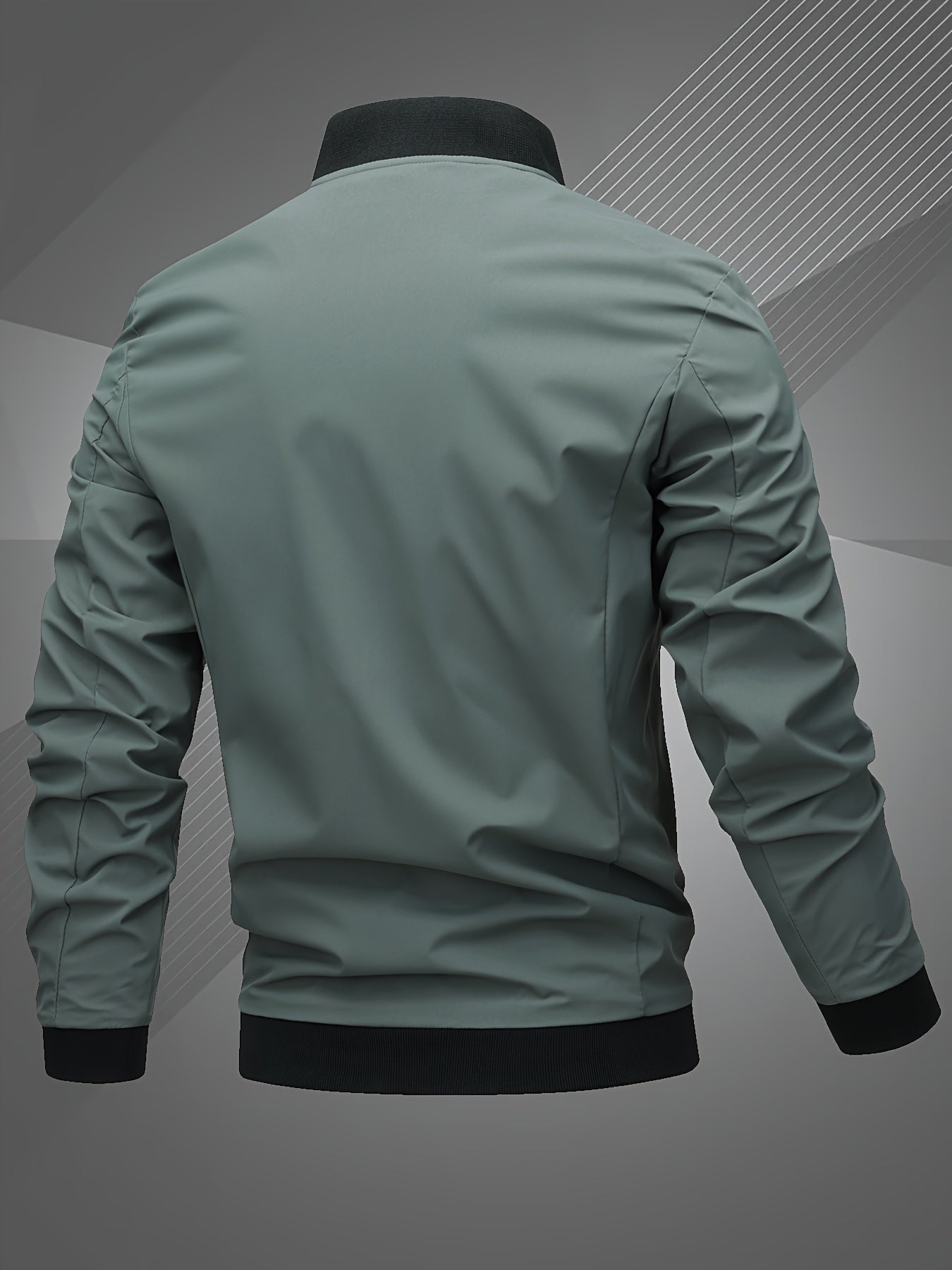 Men'S Letter Embroidered Casual Bomber Jacket