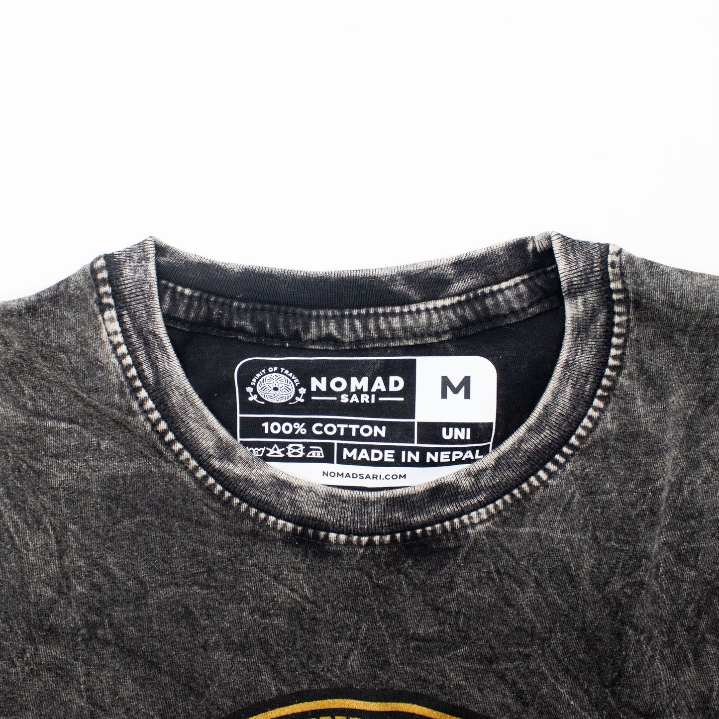 Nomad Sari Stonewashed Cotton T-Shirt - Rebel - Charcoal - Medium