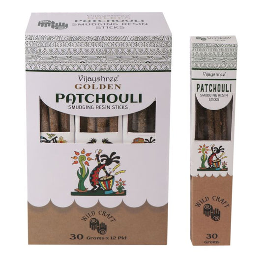 Golden Patchouli Smudging Resin Sticks – 30g