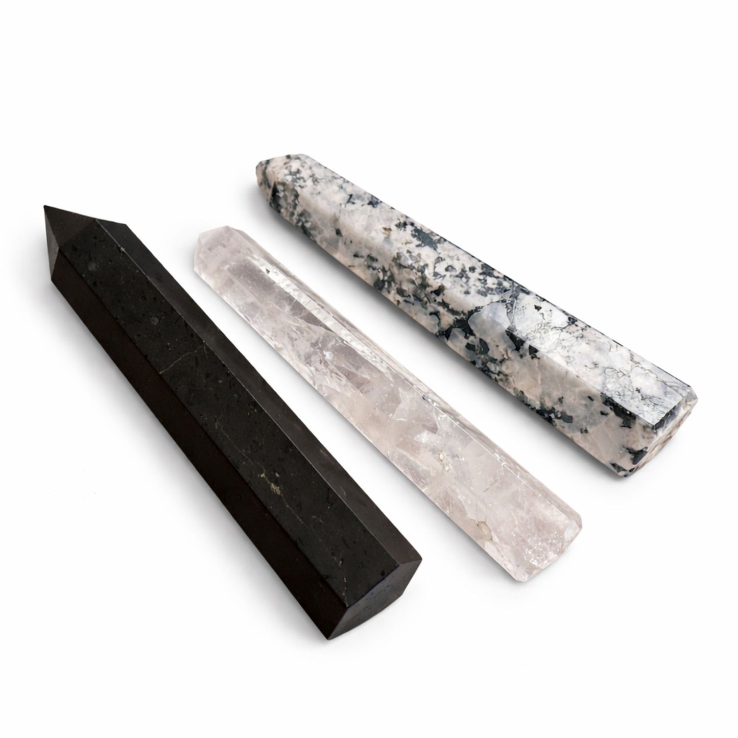 Gemstone Six Face Obelisk Point approx 17cm - Rainbow Moonstone