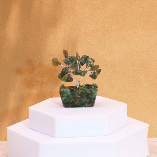 Mini Gemstone Tree On Orgonite Base - Green Aventurine (15 stones)