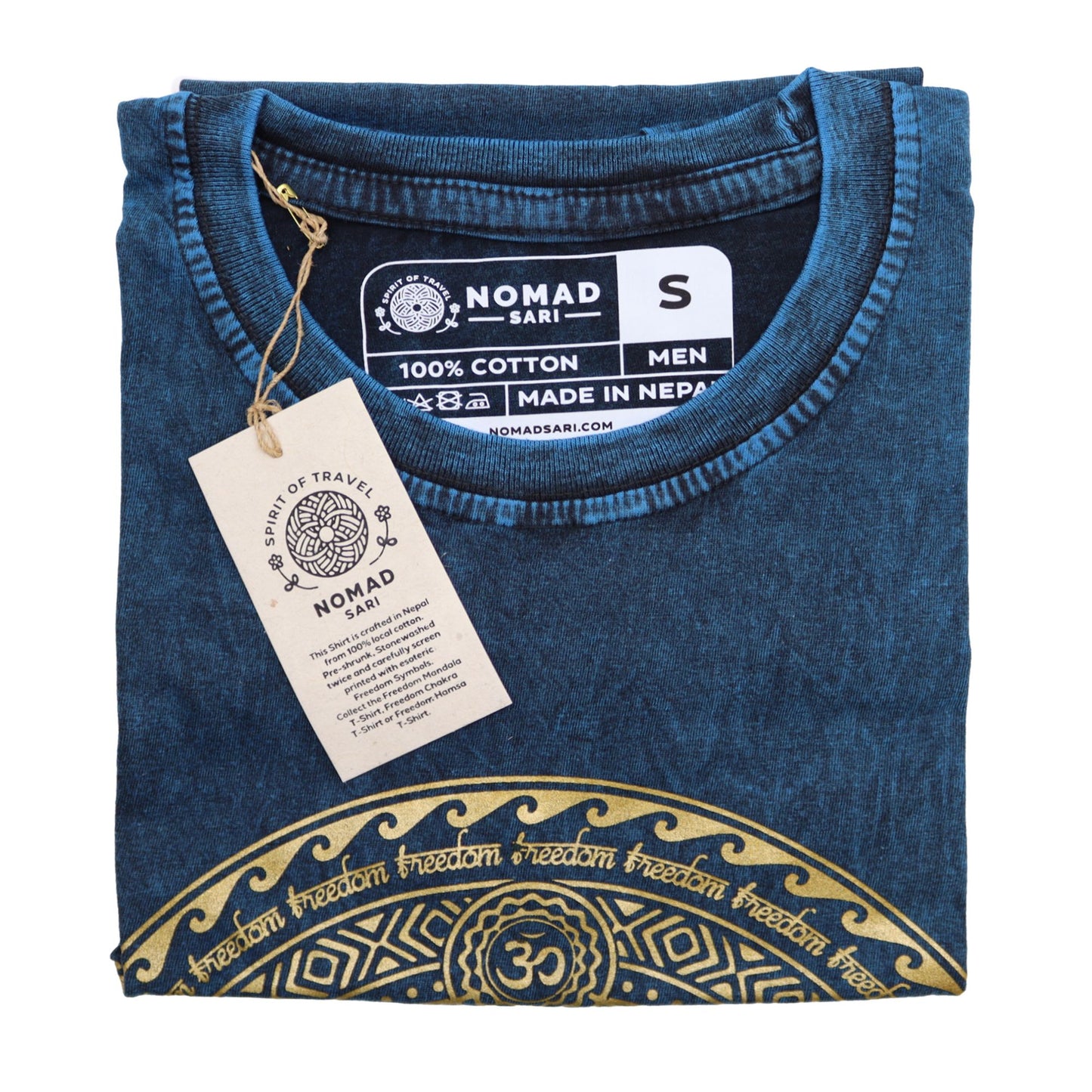 Small Stone Washed T-Shirt - Chakra - Blue