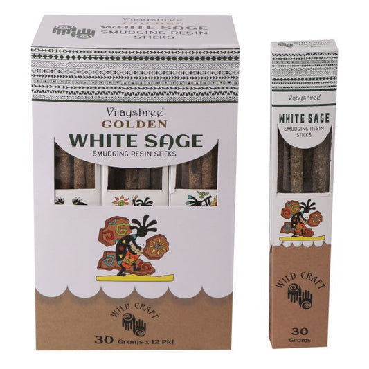 Golden White Sage Smudging Resin Sticks – 30g