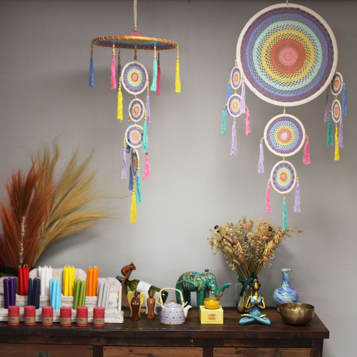 Large Dreamcatcher (55cm) - Pastel Rainbow