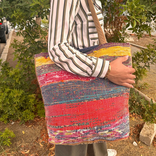 Recycled Big Rug Bag - Shades of Pink